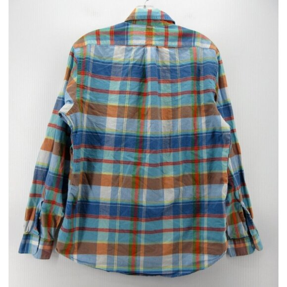 Ralph Lauren Shirt Medium Indian Madras Plaid Yellow Pony Button Down - Picture 7 of 13